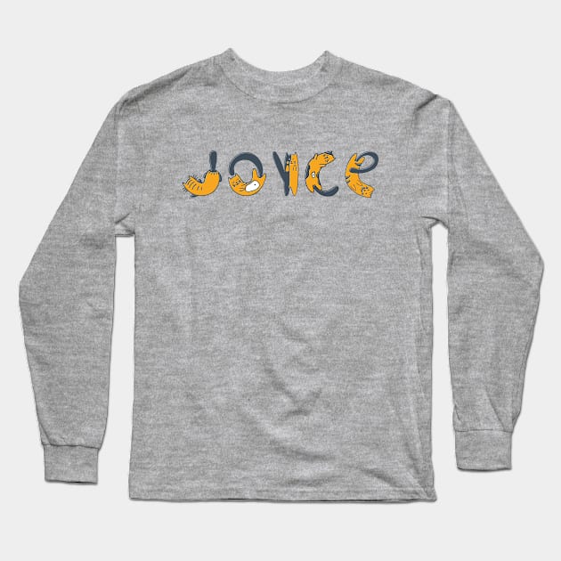 Joyce | Girl Name | Cat Lover | Cat Illustration Long Sleeve T-Shirt by LisaLiza